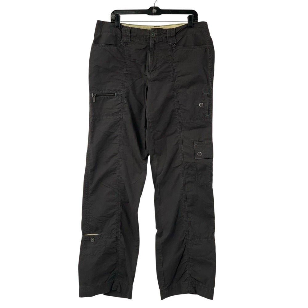 Eddie Bauer Vashon Fit Women's Cargo Pants Charcoal Gray Straight Leg Sz 14 Tall